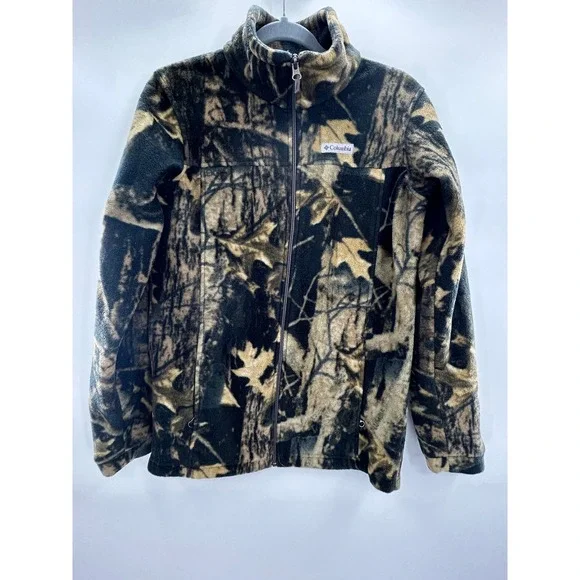 Columbia Camouflage Fleece Jacket XL Full Zip Hunting Outdoor Warm Active - Picture 3 of 9